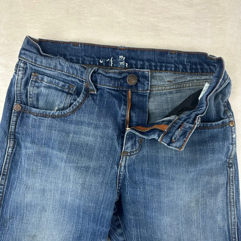 Wrangler Jeans Men Jackson Straight 28x30 Blue Denim Workwear Stained Distressed